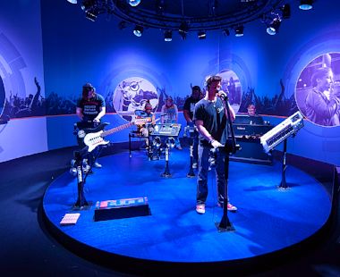 Band playing on stage.
