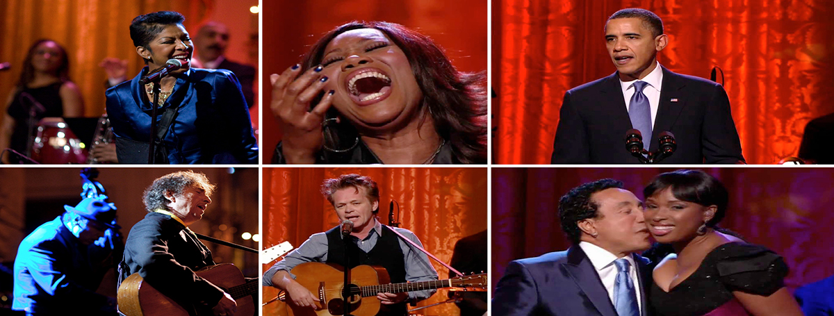 a collage of people singing and playing instruments