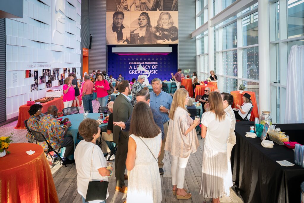 a group of people in a room