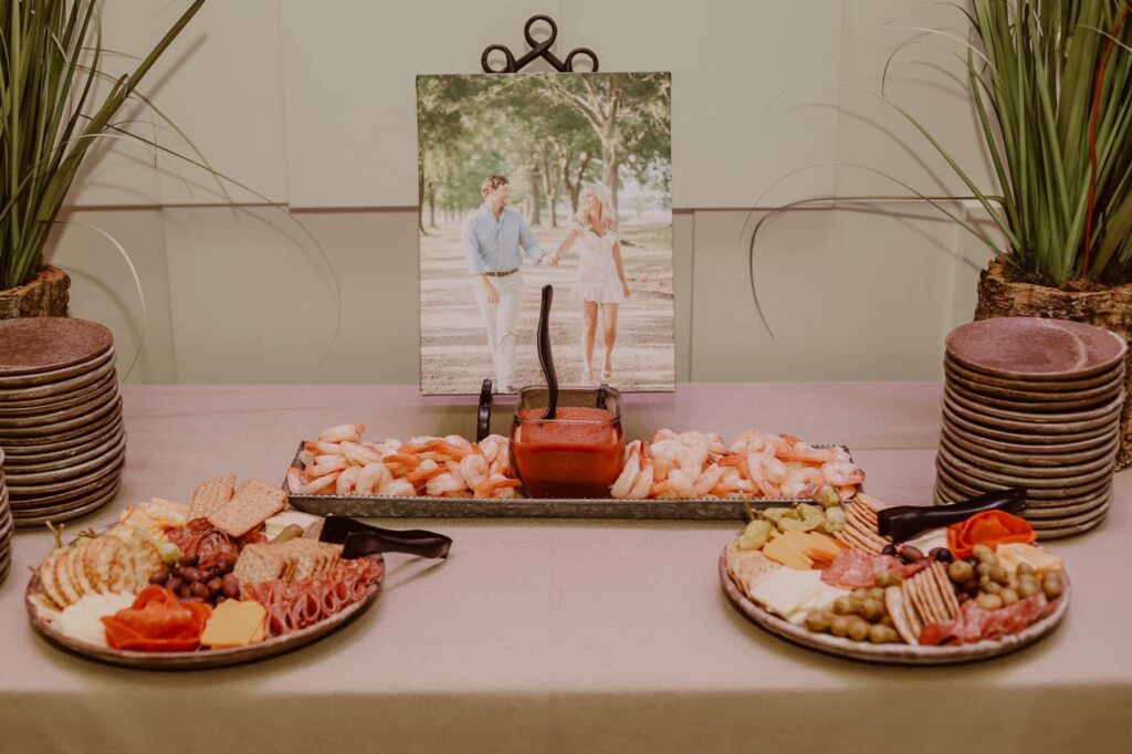 a table with food on it