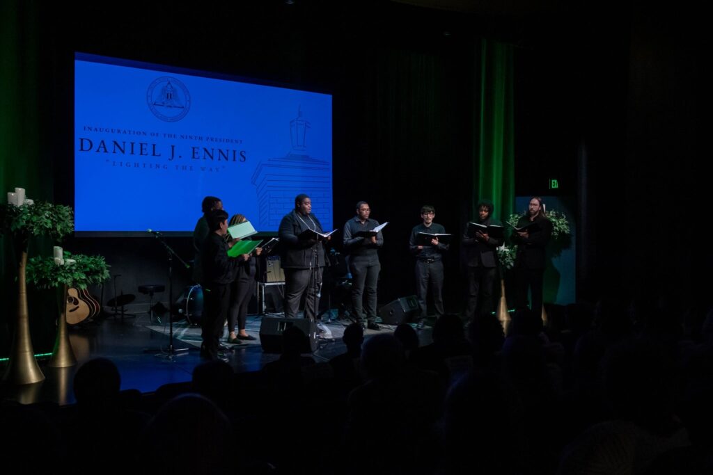 a group of people on a stage