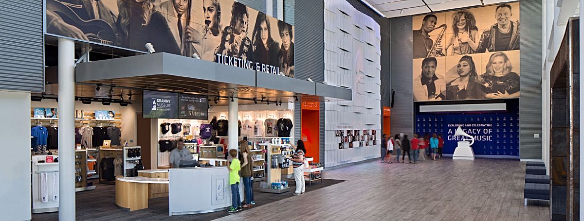 people in a large building